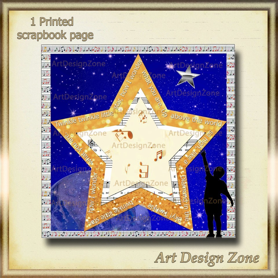 Twinkle, Twinkle Little Star Scrapbook Page for Little Boys - $12.00