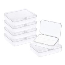 6 Pcs Mini Plastic Storage Containers Box With Lid, 4.5X3.4 Inches Clear... - $19.99