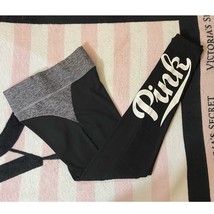 Victoria’s Secret Pink Black Gray Marl White Pieced Ultimate Yoga Leggings - S - £43.49 GBP