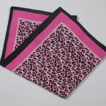 Vintage 80s Rocker Style Bandana Paris Accessories Inc Pink Cheetah Print Scarf - £17.84 GBP