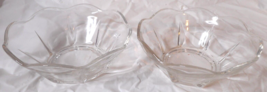 2pcs Anchor Hocking Swedish Modern 70s Glass Scalloped Flower Chip Dip Bowl 4.5&quot; - £9.71 GBP