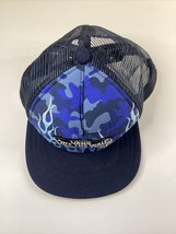 Vans Off the Wall Flames with Camo Pattern Hat Snapback Blue Kids Mesh T... - $14.84