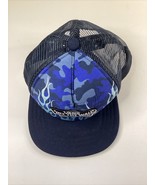Vans Off the Wall Flames with Camo Pattern Hat Snapback Blue Kids Mesh T... - £11.67 GBP