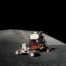 Astronaut Eugene Cernan drives Lunar Rover during Apollo 17 mission Phot... - £7.04 GBP+