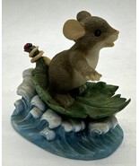 Charming Tails Fitz and Floyd &quot;Hang Ten&quot; Surfing Mouse Figurine # 83/103 - $243.00 MXN