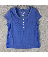 U.S. Polo Assn Sleep Shirt Henley Women&#39;s Large Short Sleeve Blue Cotton L - €9,41 EUR