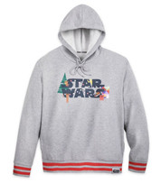 NWT Disney Women&#39;s Gray Star Wars Holiday Pullover Hoodie Sweatshirt Sz ... - $59.39