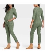 The Nines by HATCH Maternity 3/4 Sleeve Jumpsuit Floral Olive Green Smal... - $41.03 CAD
