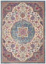 4&#39; X 6&#39; Pink And Green Dhurrie Area Rug - £66.47 GBP