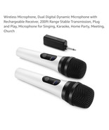 Wireless Microphone, Dual Digital Dynamic Microphone with Rechargeable  - $54.16 CAD