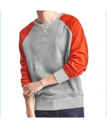 Gap Tri Tone orange and gray vintage retro reglan crewneck sweatshirt Me... - $82.59 CAD