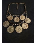 Vintage Replica Liberty 1854 Dangling Coins Necklace - $54.69 CAD