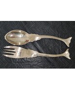 Vintage Godinger Silver Plated Salad Servers Whale Tails - £39.11 GBP