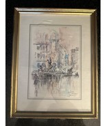 Jan Korthals &quot;ROMA PIAZZA DELLA REPUBBLICA&quot; framed lithograph.13x17 - £47.48 GBP