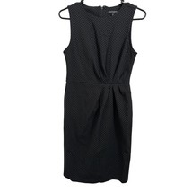 Banana Republic Dress Size 6 Small Black White Polka Dots Sleeveless Ray... - $14.39