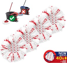 Spin Mop Replacement Head 4 Pack 40 More Cleaning Power Mop Replace Head... - £30.77 GBP