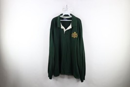 Vintage 90s Ralph Lauren Mens 3XLT Faded Pony Crown Crest Long Sleeve Rugby Polo - $128.65