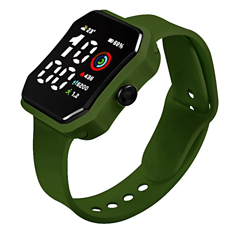 Men&#39;s  LED Fashion Calendar Smart Digital Watch  Women Army Green Electronic Clo - £85.89 GBP