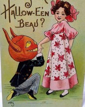 Halloween Postcard HBG Signed HB Griggs Beau Goblin With Horns Fantasy 2262 L&amp;E - £54.91 GBP