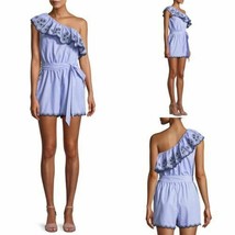 Kate Spade Daisy Embroidered One Shoulder Romper Blue Cotton Sz 14 $298 - £194.48 GBP