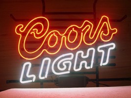 New Coors Light Beer Real Glass Handmade Neon Sign 17&quot;x14&quot; - £104.21 GBP