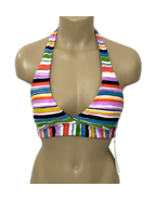 Anne Cole Halter Bikini Swim Top Womens size Large Multi Color Removabe Padding - $22.49