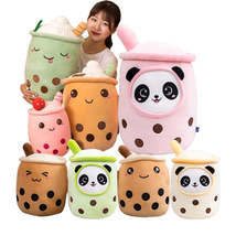 Plush Boba Tea Cup Toy Panda Bubble Tea Pillow Cute Fruit Drink Plush St... - $4.72+