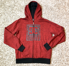 DC Shoes Co Hoodie Mens Small Red Fleece Lined Full Zip Skate Vintage Y2... - £30.09 GBP
