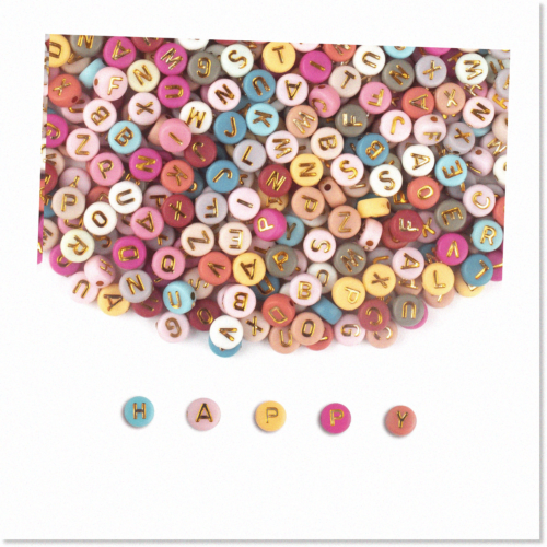 1000PCS Colourful Letter Beads for Threading, 4 x 7 MM, A-Z White Letter... - $13.85