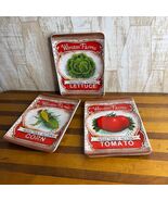 Winston Farms Vegetable Seeds Set Tomato Corn Lettuce Decorative Plates - $278.42 MXN