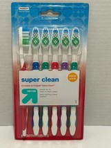 Super Clean Toothbrush, Medium Toothbrush for Adults, 6 Count New Sealed - £3.52 GBP