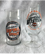 2 Harley Davidson Softail Stout Glass &amp; Knuckle Buster Bock Stemmed Beer... - £31.95 GBP