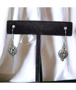 Sterling Silver 925 Drop Dangle Earrings with Candy Cane Patterns - $9.89