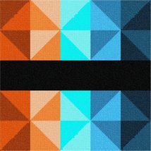 Pepita Needlepoint Canvas: Tefillin Triangular Ombre Burnt Orange Blues, 10&quot; x 1 - £62.55 GBP+