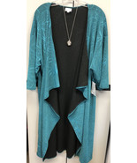 NWT LuLaRoe Large Solid Teal Blue Green Heavyweight Shirley Long Duster ... - £32.84 GBP