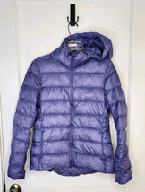 UNIQLO Ultra Light Down Puffer Jacket Full Zip Hooded Purple Womens Size... - $37.40