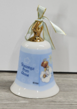 Precious Moments Ceramic Angel Angelic Blessings Collectible Bell Blue &amp; White - £9.79 GBP