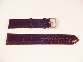 NEW BROWN LEATHER CROCODILE STYLE CUSHIONED WATCH BAND STRAP 16mm-24mm L... - £12.80 GBP