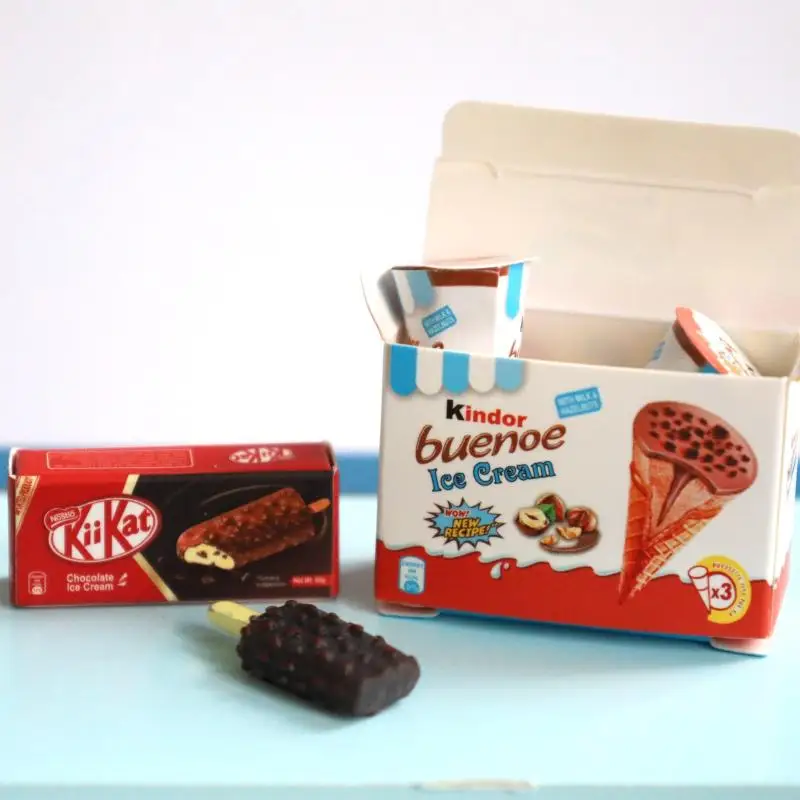 1set Dollhouse Miniature Chocolate Ice Cream Cone Model Mini Food for OB11 - £7.02 GBP+