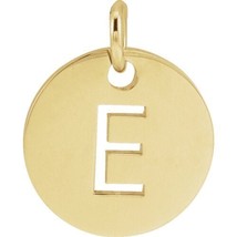 Precious Stars 18K Yellow Gold-Plated Sterling Silver Initial E Disc Pendant - £25.34 GBP