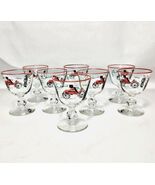 Set 8 Libbey Packard 1899 Stemmed Cordial Glasses 4" Vintage Automotive - $24.89