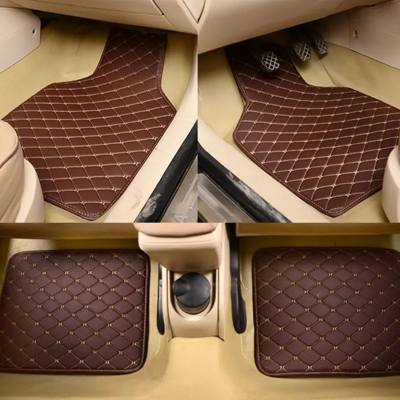 4Pcs PU Leather Car Floor Mat Waterproof Foot Pads Protector Anti-Slip Front and - $26.30+