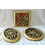 Set of Three Tessellated Framed Scroll Lattice Mirrors Wall Decor - €42,98 EUR
