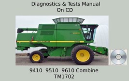 John Deere 9410  9510  9610 Combine Diagnostics &amp; Tests Manual TM1702 DL - £12.77 GBP