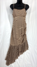 Wild Fable Size Medium Sleeveless Ruched Bodycon Mesh Striped Brown Dres... - £13.24 GBP