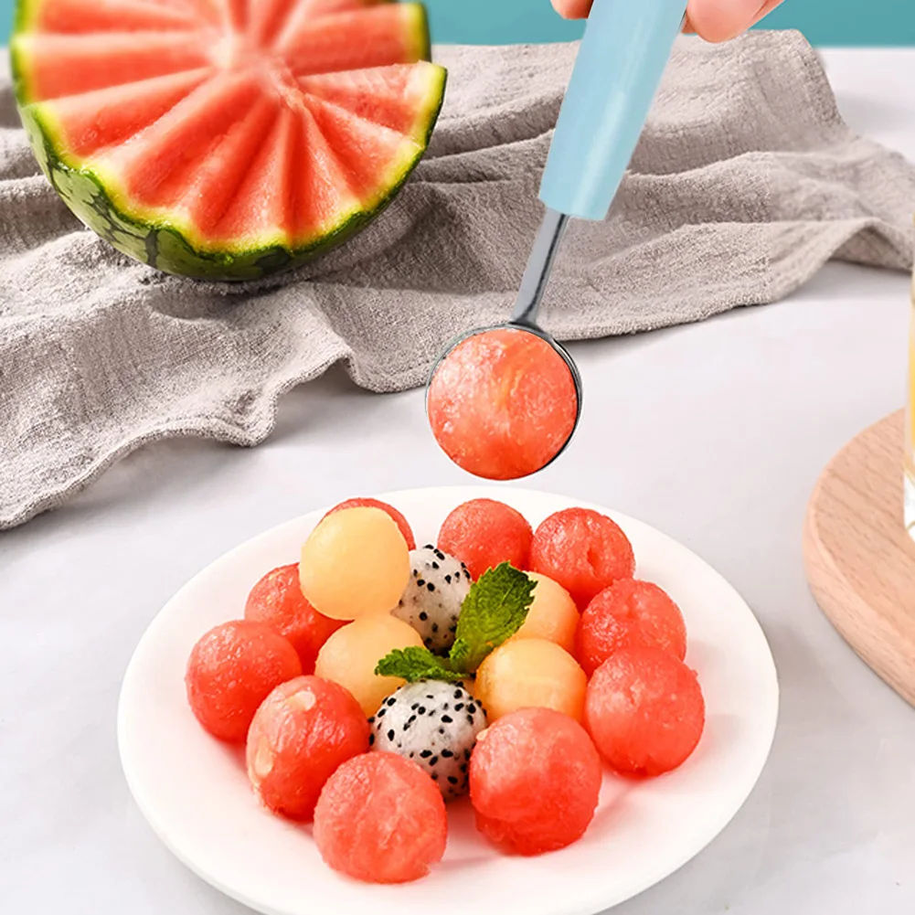 Ouble stainless steel melon baller kitchen cut watermelon carving a fruit digging spoon thumb200