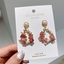 2021 New Arrival Vintage Red Crystal Olive Branch Women Dangle Earrings Simulate - £7.09 GBP