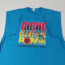 Port & Company AICHE CENTRAL FLORIDA Men's Blue Cotton Graphic T-Shirt Size 3XL image 8