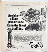 1977 Buck Knives Pocket Knife Advertisement Vintage Hunting Accessories ... - $19.99
