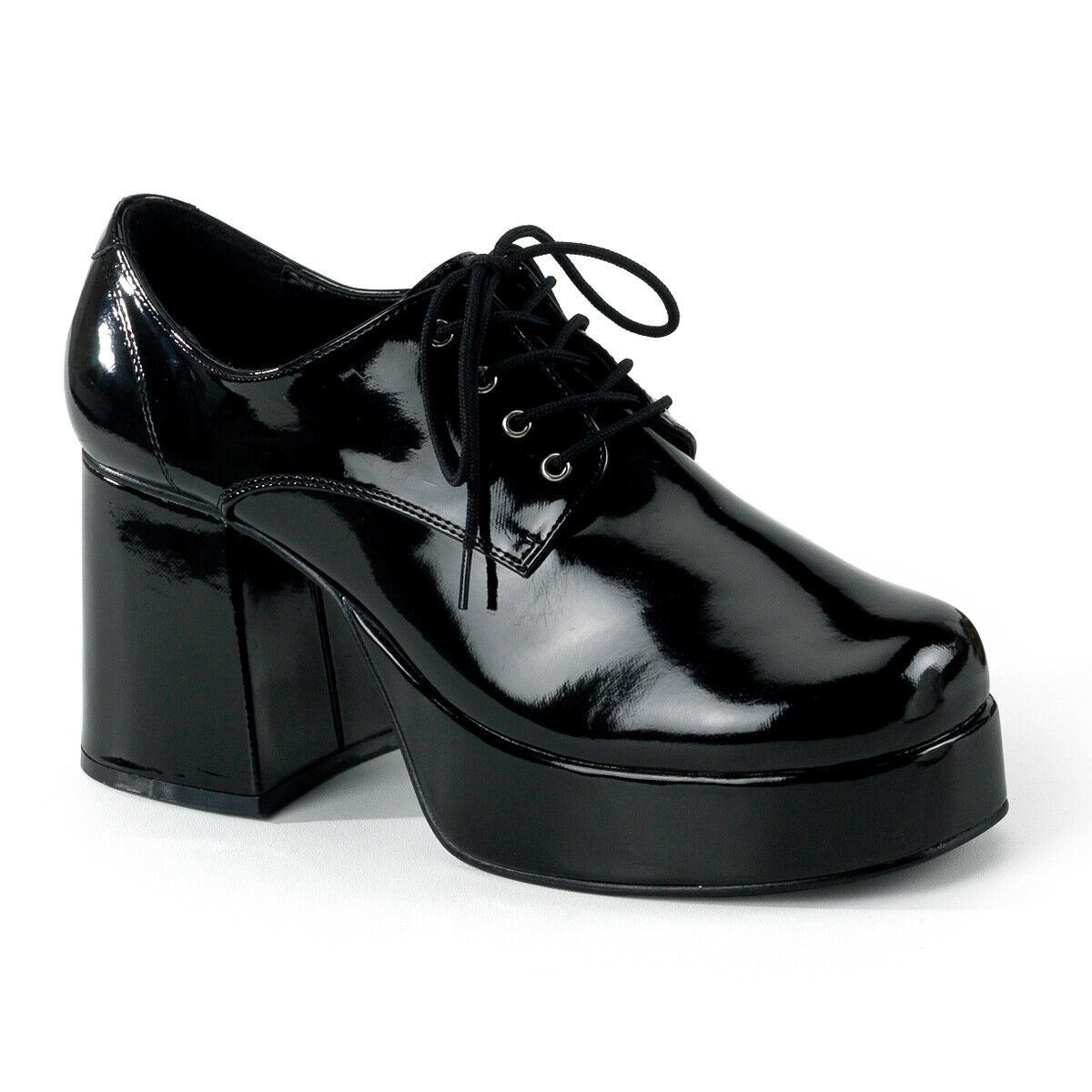 JAZZ02/B Men&#39;s Black Patent Platform Disco Retro 70&#39;s Pimp Daddy Costume... - $77.95
